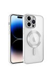 Apple iPhone 15 PRO Kılıf Kamera Lens Korumalı Renkli Magsafe Şeffaf Silikon