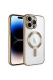 Apple iPhone 15 PRO MAX Kılıf Kamera Lens Korumalı Renkli Magsafe Şeffaf Silikon