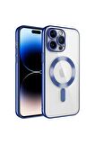 Apple iPhone 15 PRO MAX Kılıf Kamera Lens Korumalı Renkli Magsafe Şeffaf Silikon