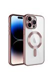Apple iPhone 15 PRO MAX Kılıf Kamera Lens Korumalı Renkli Magsafe Şeffaf Silikon