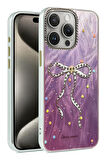 Apple iPhone 15 Pro Max Kılıf Parlak Desenli Taşlı Azn-Blade
