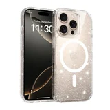 Apple iPhone 14 Pro Uyumlu Kılıf Simli Şeffaf Magesafe Özellikli PC Hlt-SimliPC