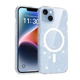 Apple iPhone 15 Plus Uyumlu Kılıf Simli Şeffaf Magesafe Özellikli PC Hlt-SimliPC