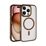 Apple iPhone 16 Pro Max Kılıf Wireless Şarj Özellikli Krom Magsafe Silikon Kapak Zr-Krom