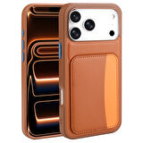 Apple Uyumlu iPhone 17 Pro Kılıf Kartlıklı Silikon Kapak Zr-XKart