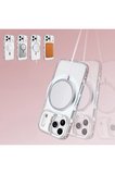 Apple iPhone 18 Pro Uyumlu Kılıf Magesafe Özellikli Taşlı Işıltılı Zr-Tera