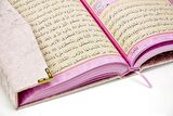 Kuranı Kerim - Kadife Kaplı - İsme Özel Plakalı - Sade Arapça - Orta Boy - Pembe - Kuranı Kerim