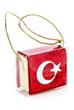 Kadife Kaplı Mikro Kuranı Kerim - Sade Arapça - Kırmızı - Bilgisayar Hatlı