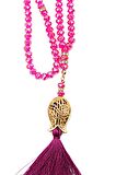 Lale Desenli Püsküllü 99 'lu Kristal Hac Umre Hediyelik Tesbih - 8mm Pembe