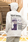Anime Karakter Gojo Satoru Baskılı Unisex Oversize Jujutsu Kaisen Hoodie