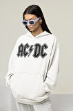 AC DC Yazılı Unisex Oversize Rock Metal Hoodie