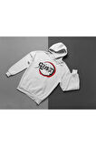 Anime Logo Baskılı Unisex Oversize Hoodie
