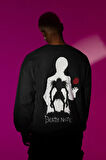 Death Note Baskılı Unisex Oversize Anime Death Note Sweatshirt