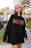 AC DC Rock Metal Müzik Grubu Baskılı Unisex Oversize Sweatshirt