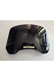 MOTOCAM Rüzgar Saptırıcı Deflektör Camı 2 Delikli 4cm 32x15cm Siyah Renkli   (APARATSIZDIR)