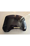 MOTOCAM Rüzgar Saptırıcı Deflektör Camı 2 Delikli 4cm 32x15cm Siyah Renkli   (APARATSIZDIR)