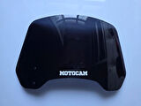 MOTOCAM Rüzgar Saptırıcı Deflektör Camı 2 Delikli 3.5cm 32x18cm Siyah Renkli   (APARATSIZDIR)