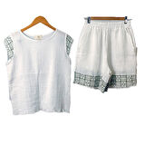 Süper Hafif %100 Pamuk 2 katlı Müslin | Şort - Tişört | İkili Takım | Pijama | Gots Sertifikalı