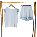 Süper Hafif %100 Pamuk 2 katlı Müslin | Şort - Tişört | İkili Takım | Pijama | Gots Sertifikalı