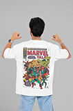 Marvel Tale Vintage Baskılı Unisex Oversize Avengers Tişört