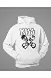 Kiss Müzik Grubu Baskılı Unisex Oversize Rock Metal Hoodie