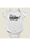 Bazen Çok İçtiğimde Kusarım Dayım Gibi Yazılı Pamuklu Yumuşak Unisex Çıtçıtlı Body Zıbın
