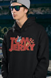 Tom And Jerry Yazılı Unisex Oversize Çizgi Film Hoodie