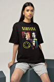 Rock Metal Müzik Grubu Nirvana Baskılı Unisex Oversize Tişört