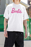Barbie Baskılı Unisex Oversize Tişört