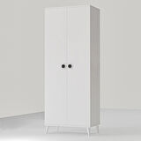 2 Kapaklı 5 Raflı MEGA Çok Amaçlı Mutfak Dolabı Banyo Dolabı Beyaz