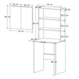  Çamaşır Makinesi Dolabı 3 Raflı Kapaklı Banyo Dolabı Beyaz %100 MDF