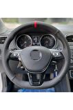Volkswagen Golf 4 Uyumlu Noktalı Karbon Kırmızı Yüzük (Simit Kısmına Dikilen Kılıf)