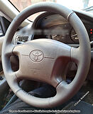 Toyota Corolla E120 1999-2002 Araca Uyumlu Direksiyon Kılıfı (Gri Deri)