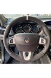 Renault Fluence Megane 3 Scenic Direksiyon Kılıfı Araca Özel Gri Yüzüklü