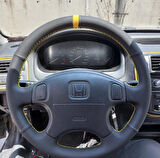Honda Civic 2001 Euro Araca Özel Direksiyon Kılıfı (Noktalı Alcantra Sarı Yüzüklü)