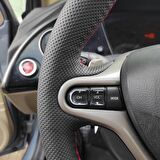 Honda Civic FD6 Araca Özel Direksiyon Kılıfı (Noktalı Düz Kırmızı Yüzüklü)
