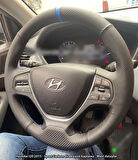 Hyundai İ20 Araca Özel Direksiyon Kılıfı (Nokta Karbon Mavi Şerit)