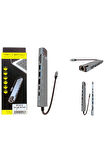 8 in 1 Type-c Hdmi 4k Usb 3.0 Usb 2.0 Pd Sd/tf 100mb Lan Tablet Pc Telefon Tv Monitör