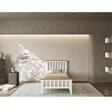 Perla Modern İnci Beyaz Tek Kişilik  Karyola 90x190
