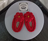 Amigurumi Örgü Çocuk Çiçek Toka Kırmızı Tek Ebat
