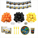 İnşaat Temalı 16 Kişilik Doğum Günü Seti