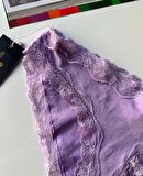 Arlet Kadın Pamuklu Rahat Günlük Kullanım Dantelli Slip/Külot (Lila-Gül Kurusu- Krem)