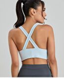 Aurafit Fitilli Arkası Çapraz Derin Dekolte Spor Sütyeni/Büstiyer-9036