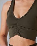 Aurafit Kadın Önü Büzgülü Arkası Çapraz Kaplı Croptop/Büstiyer