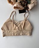 Günlük Kullanım Önü Bağlama Detaylı Padli Yumuşak Bralet