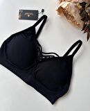 Günlük Kullanım Önü Bağlama Detaylı Padli Yumuşak Bralet