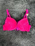 Barbie Pembe Double Push-up Dantelli İthal Sütyen