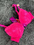 Barbie Pembe Double Push-up Dantelli İthal Sütyen