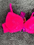 Barbie Pembe Double Push-up Dantelli İthal Sütyen