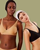 Carma İthal Balensiz Dikişsiz İce-Silk Yarı Push-up İnce Askılı Sütyen